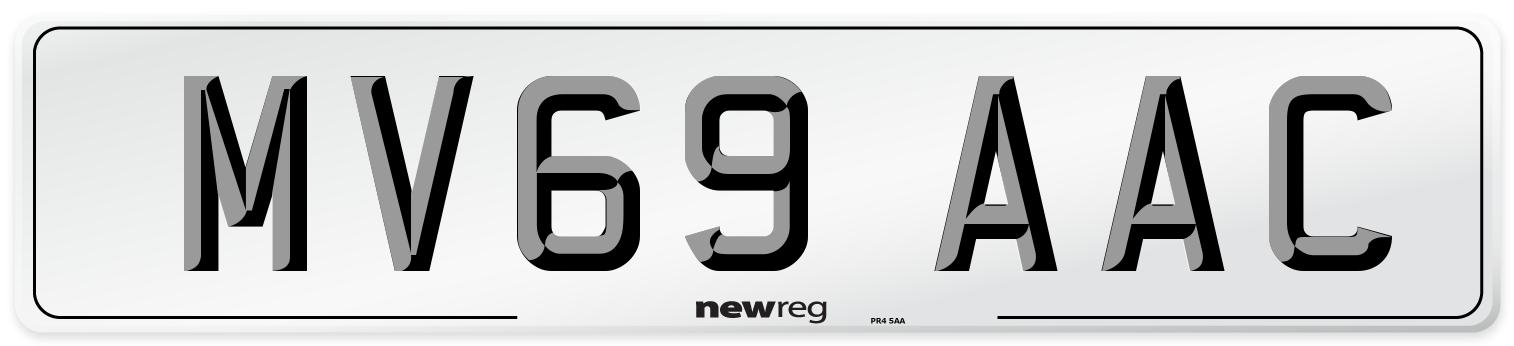MV69 AAC Number Plate from New Reg